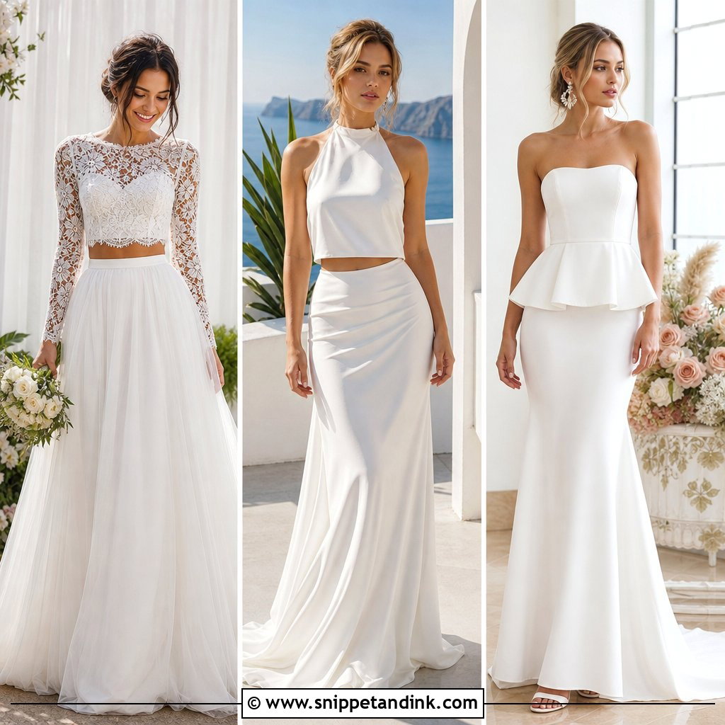 20 Two Pieces Wedding Dress Ideas for Mix-and-Match Brides