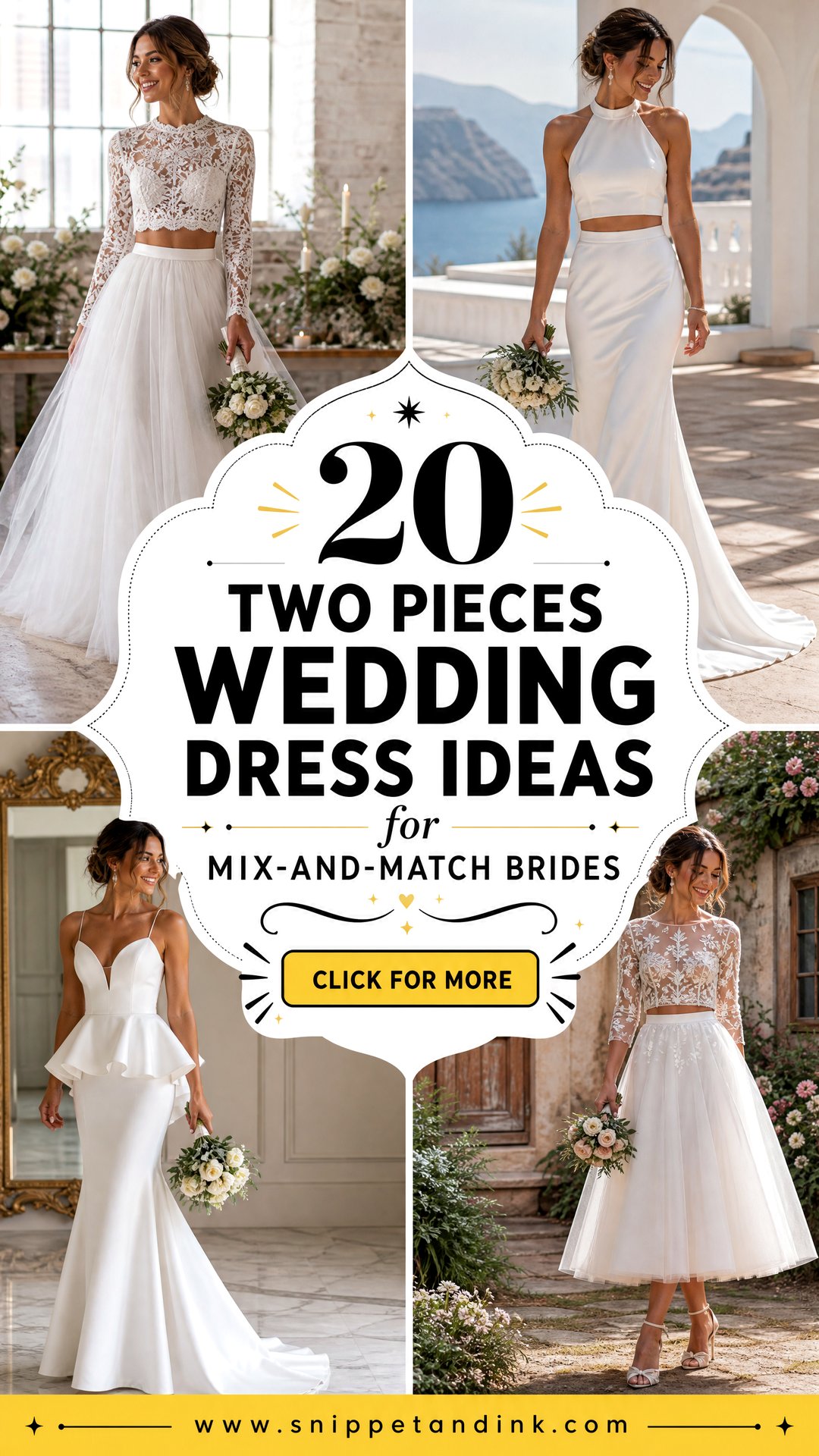 20 Two Pieces Wedding Dress Ideas for Mix-and-Match Brides - 20 Two Pieces Wedding Dress Ideas for Mix-and-Match Brides