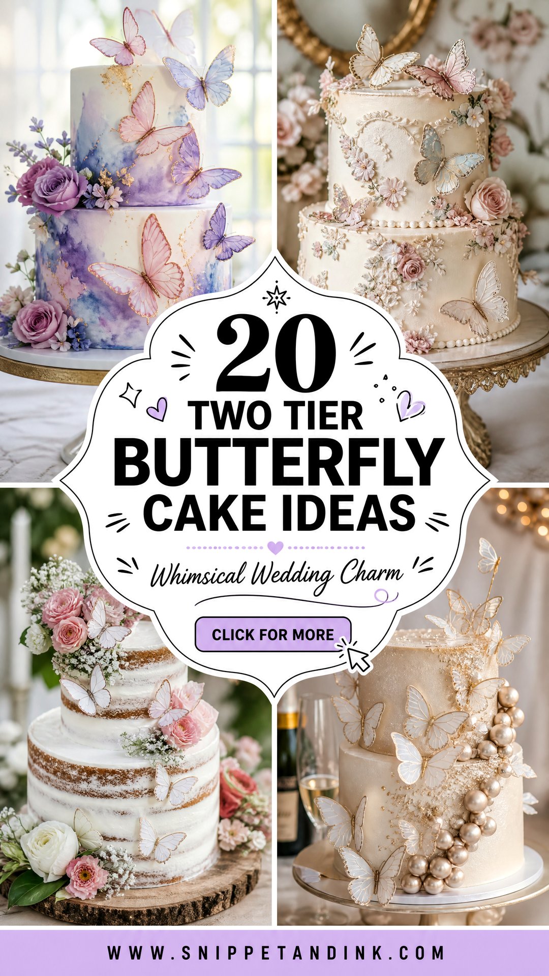 20 Two Tier Butterfly Cake Ideas for Wedding Charm - 20 Two Tier Butterfly Cake Ideas for Wedding Charm