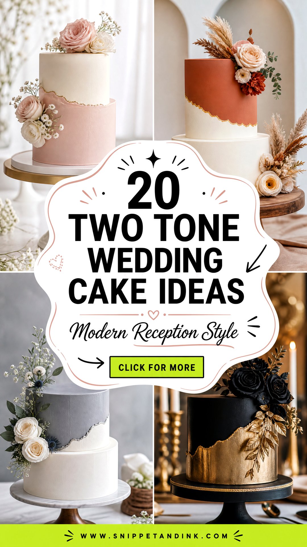 20 Two Tone Wedding Cake Ideas for a Modern Reception - 20 Two Tone Wedding Cake Ideas for a Modern Reception