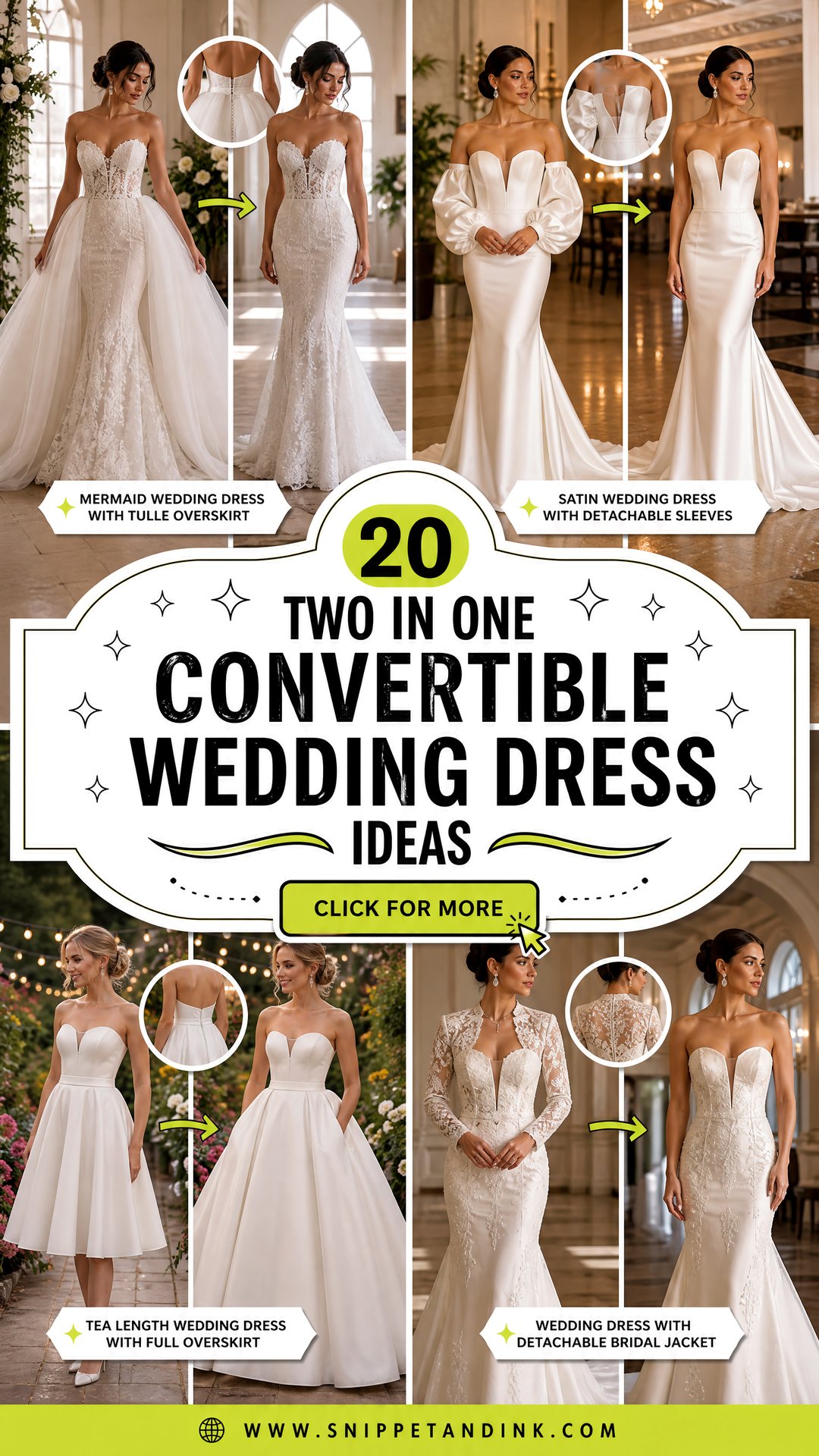 20 Two in One Convertible Wedding Dress Ideas for Modern Brides - 20 Two in One Convertible Wedding Dress Ideas for Modern Brides