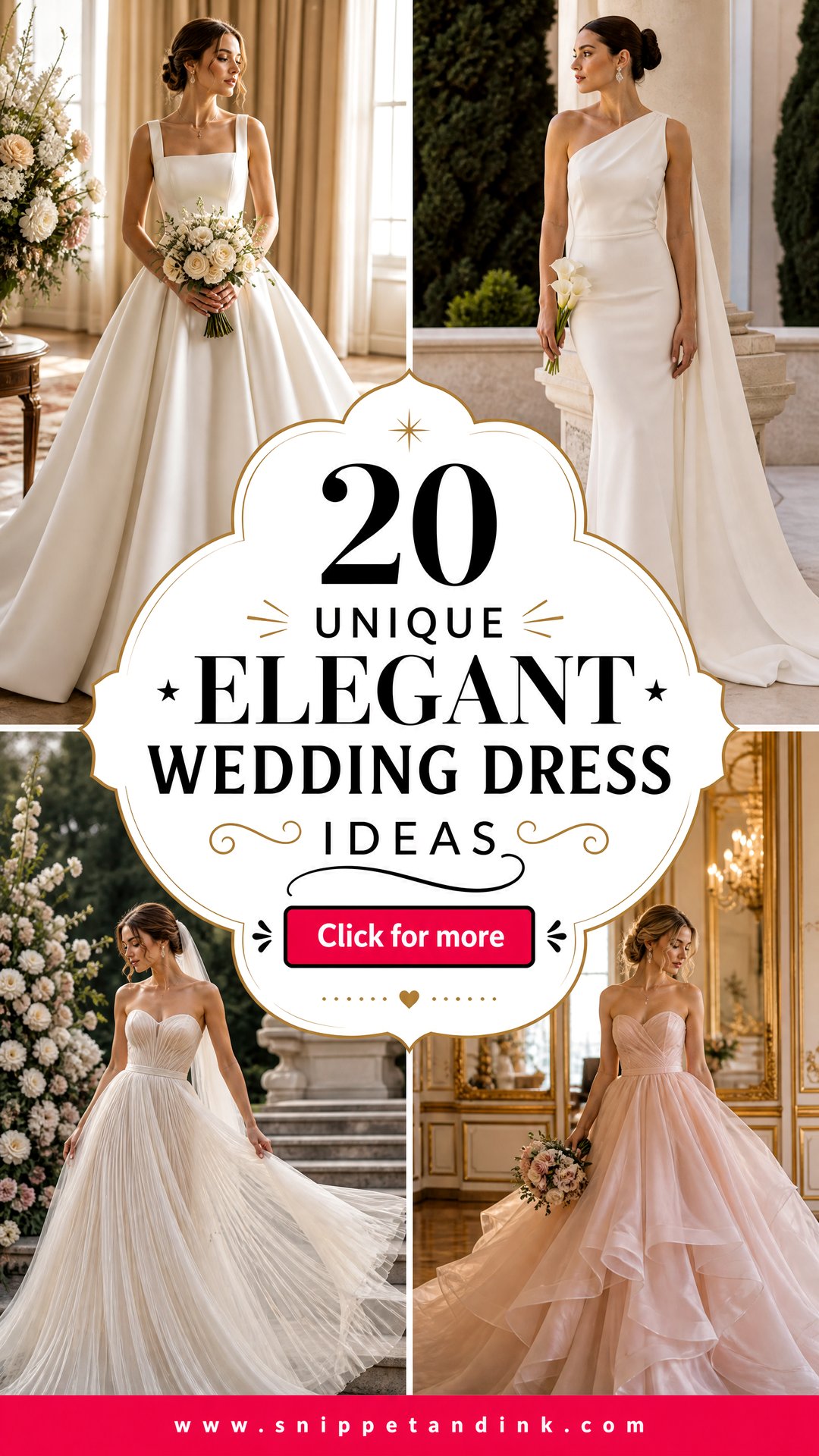 20 Unique Elegant Wedding Dresses for a Timeless Bridal Look - 20 Unique Elegant Wedding Dresses for a Timeless Bridal Look