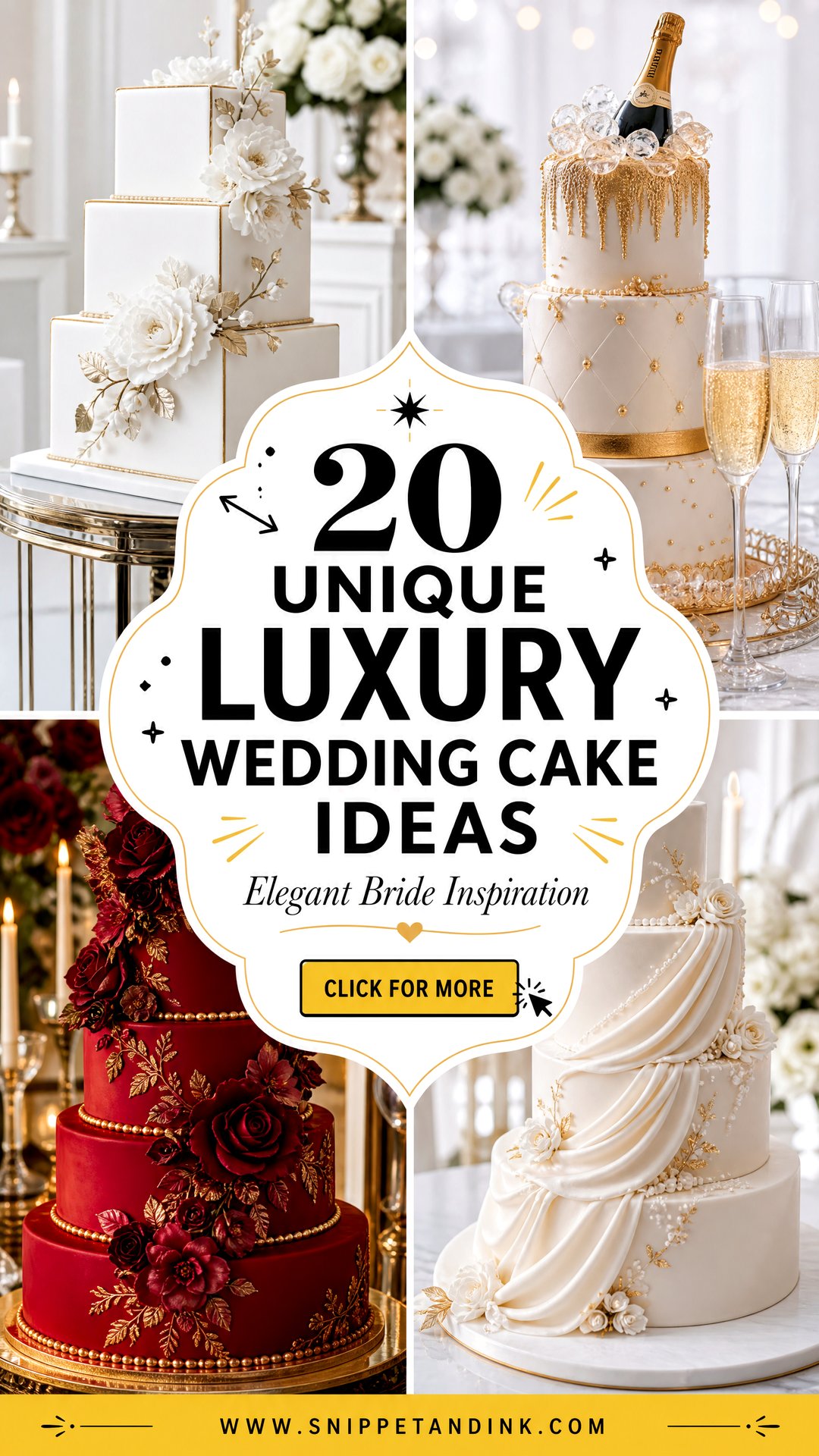 20 Unique Luxury Wedding Cake Ideas for Elegant Brides - 20 Unique Luxury Wedding Cake Ideas for Elegant Brides