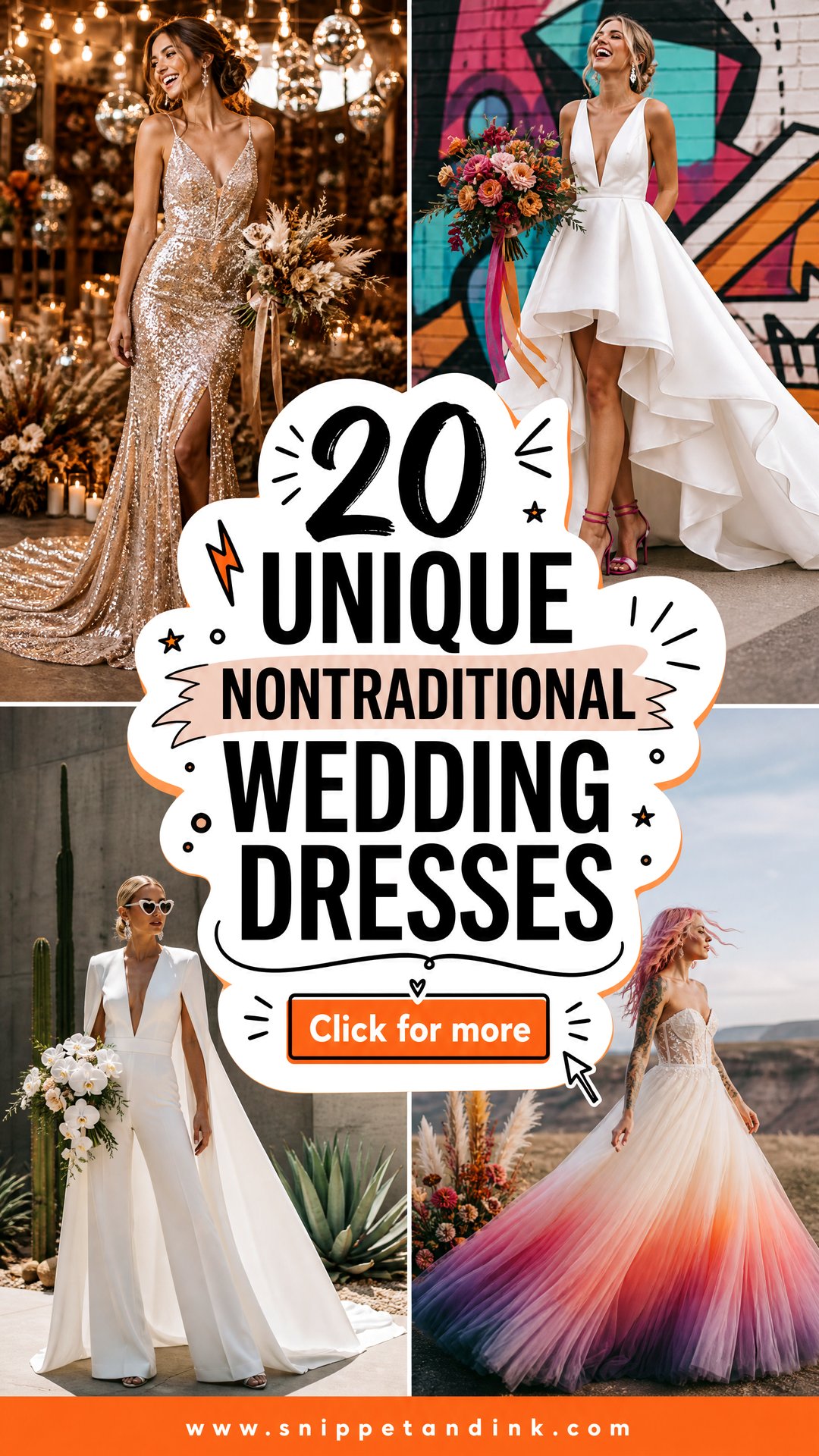 20 Unique Nontraditional Wedding Dresses for Bold Modern Brides - 20 Unique Nontraditional Wedding Dresses for Bold Modern Brides