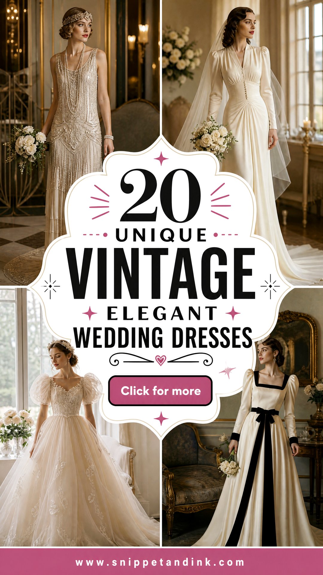 20 Unique Vintage Elegant Wedding Dresses for Timeless Brides - 20 Unique Vintage Elegant Wedding Dresses for Timeless Brides