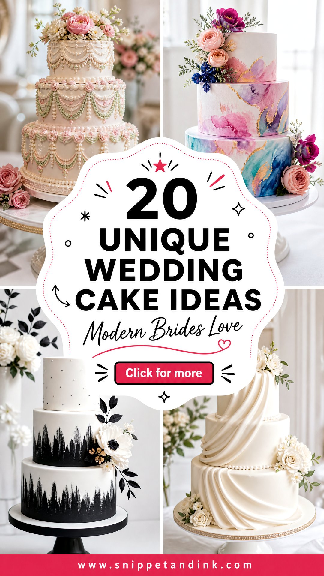 20 Unique Wedding Cake Ideas Modern Brides Will Love - 20 Unique Wedding Cake Ideas Modern Brides Will Love