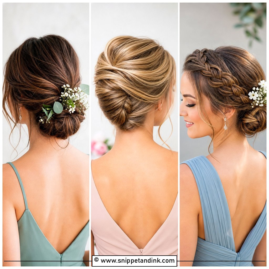 20 Updo Hair Styles for Bridesmaids Elegant Wedding Looks