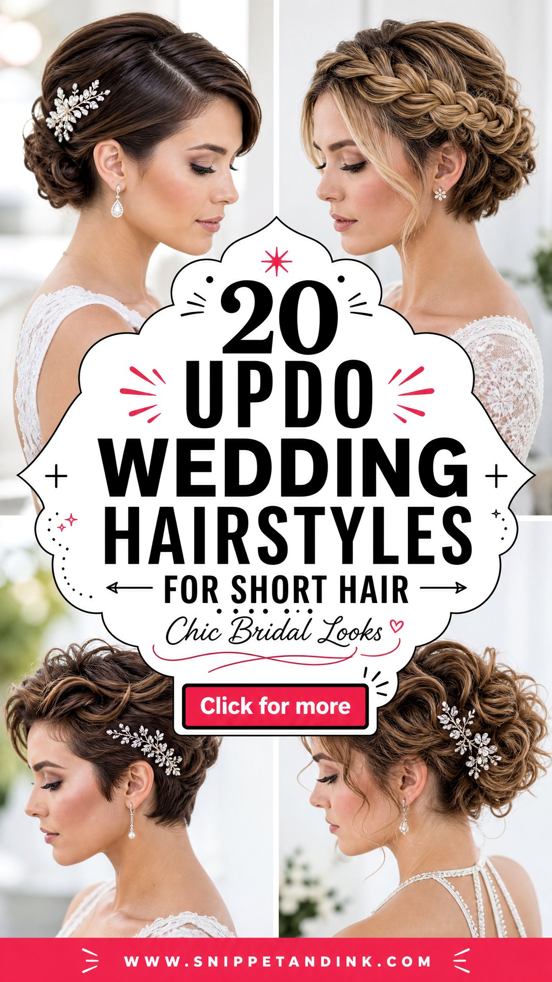 20 Updo Wedding Hairstyles for Short Hair Chic Bridal Looks - 20 Updo Wedding Hairstyles for Short Hair: Chic Bridal Looks