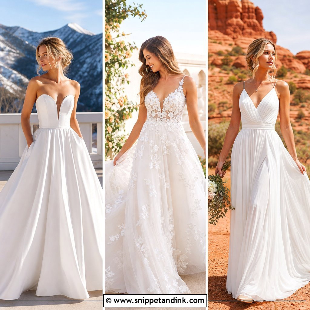 20 Utah Wedding Dress Ideas for Romantic Mountain Brides