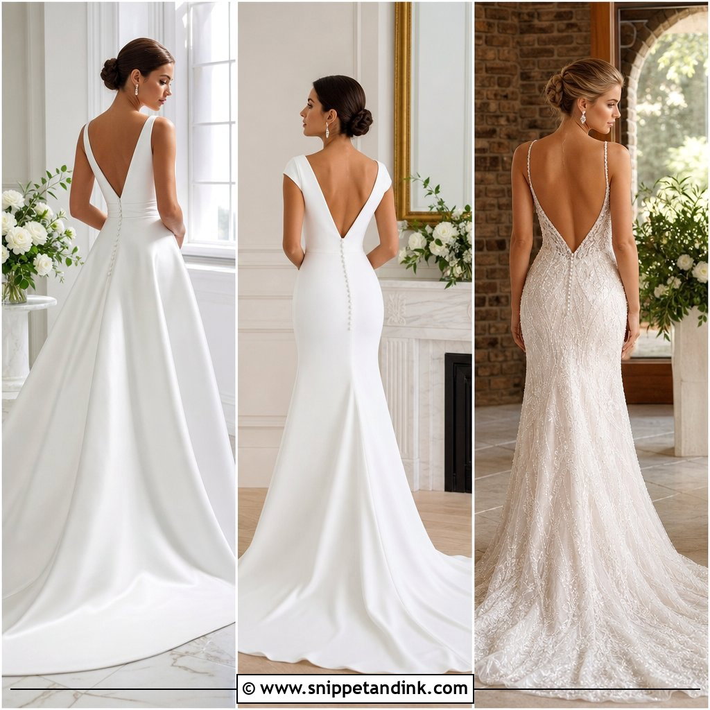 20 V Back Wedding Dress Ideas for an Elegant Bridal Look