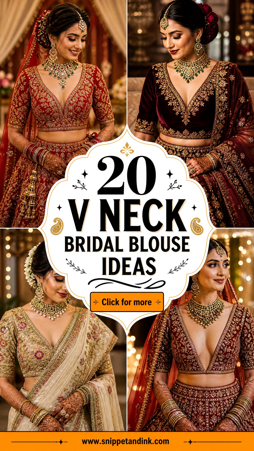 20 V Neck Bridal Blouse Ideas for an Elegant Wedding Look - 20 V Neck Bridal Blouse Ideas for an Elegant Wedding Look