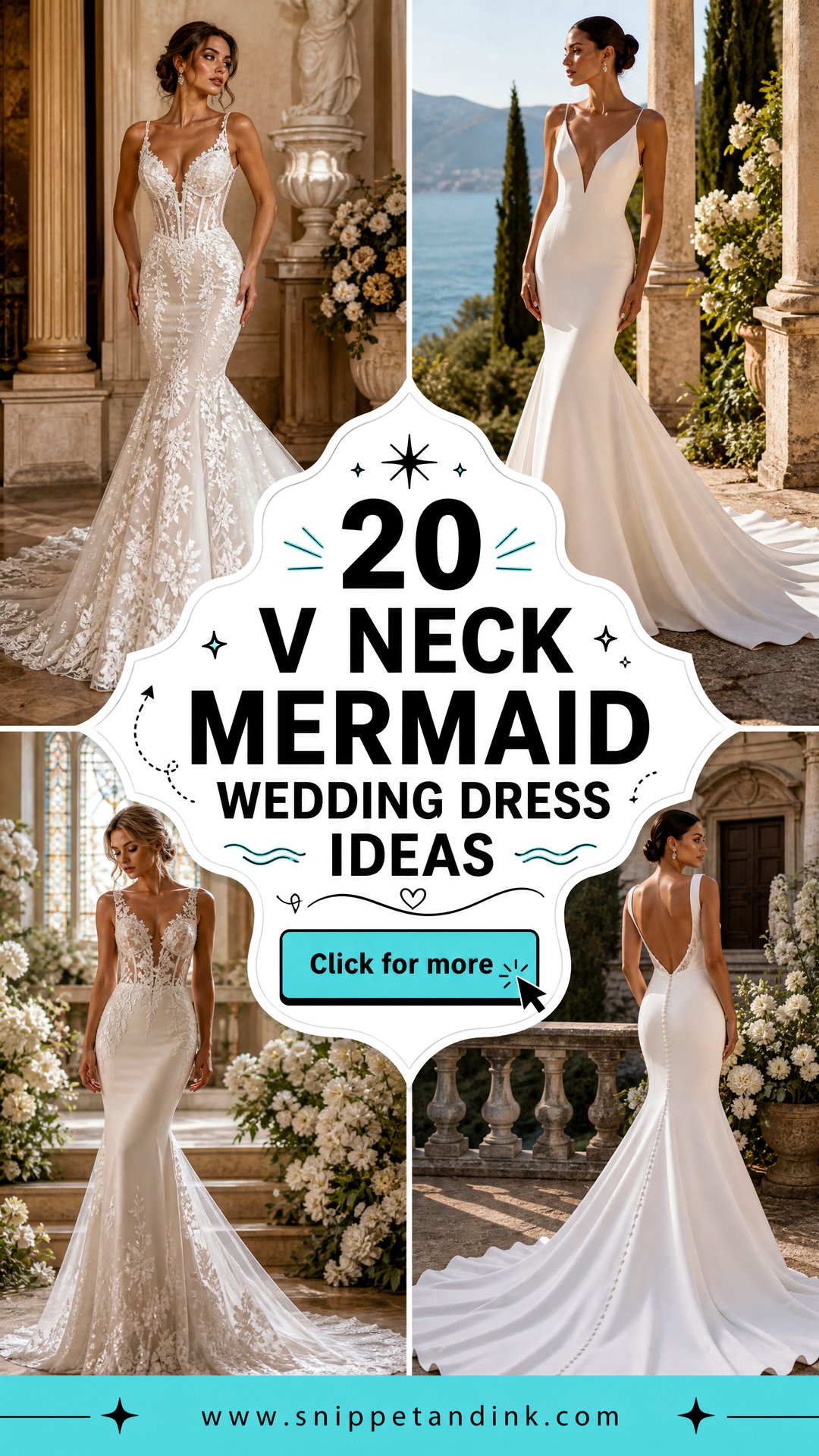 20 V Neck Mermaid Wedding Dress Ideas for a Dramatic Bridal Look - 20 V Neck Mermaid Wedding Dress Ideas for a Dramatic Bridal Look