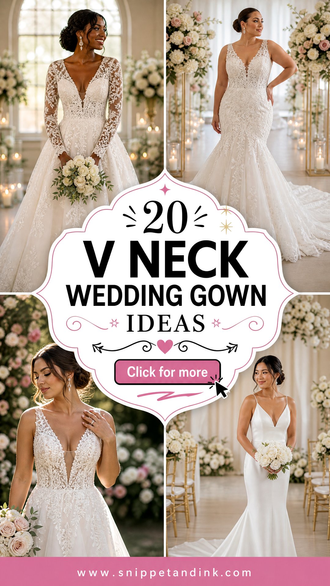 20 V Neck Wedding Gown Ideas for an Elegant Bridal Statement - 20 V Neck Wedding Gown Ideas for an Elegant Bridal Statement