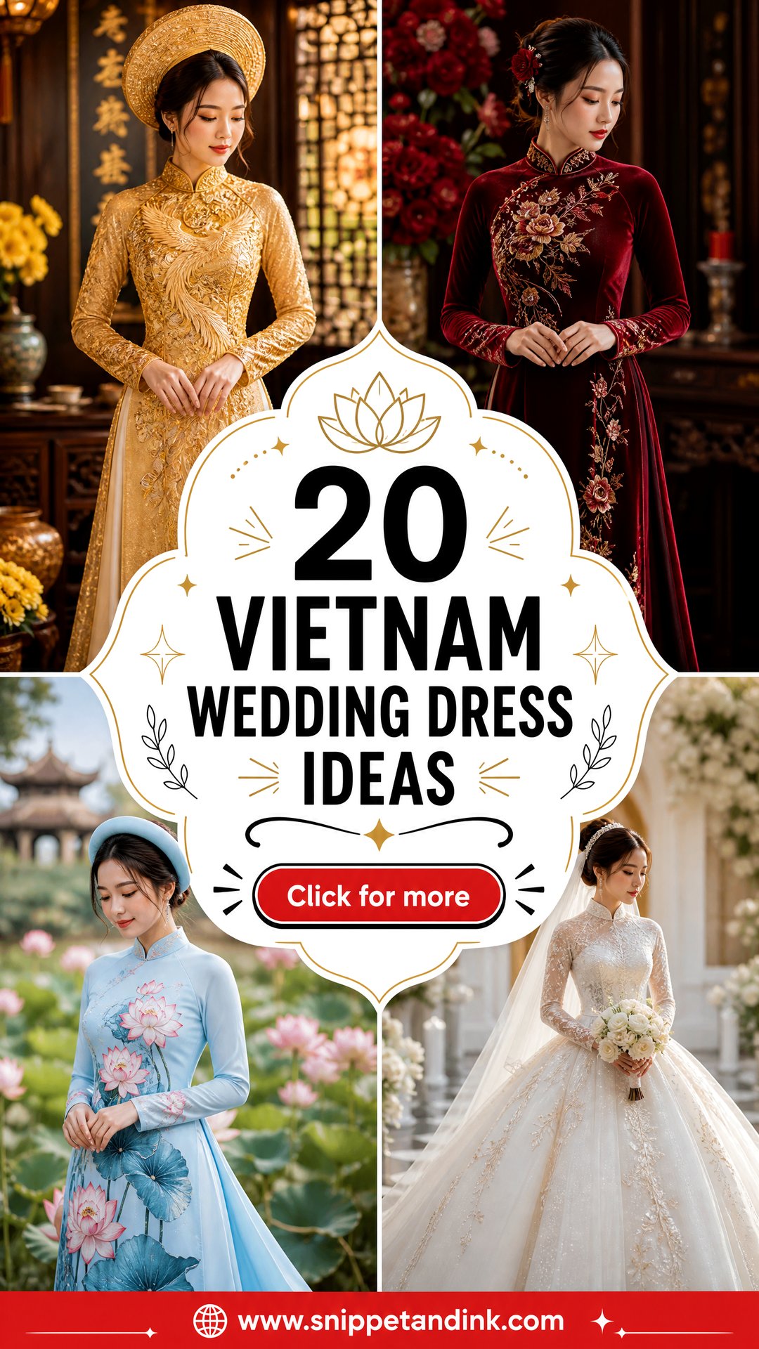 20 Vietnam Wedding Dress Ideas for Modern Cultural Weddings - 20 Vietnam Wedding Dress Ideas for Modern Cultural Weddings