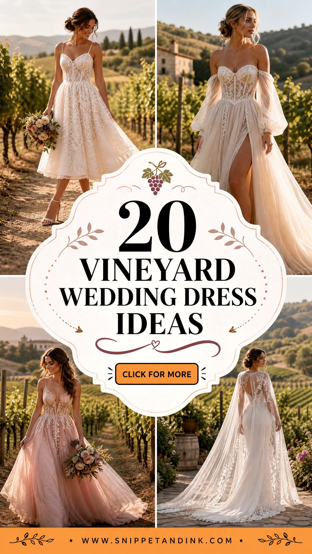 20 Vineyard Wedding Dress Ideas for a Romantic Rustic Look - 20 Vineyard Wedding Dress Ideas for a Romantic Rustic Look
