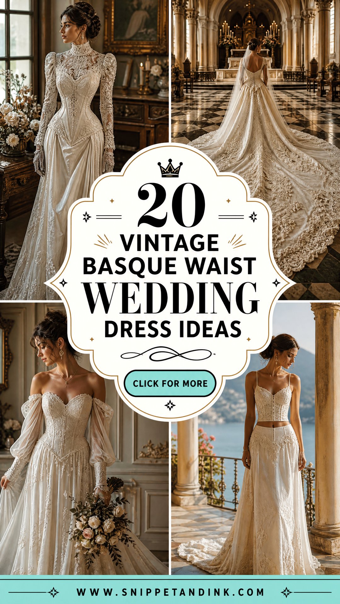 20 Vintage Basque Waist Wedding Dress Ideas for a Regal Look - 20 Vintage Basque Waist Wedding Dress Ideas for a Regal Look