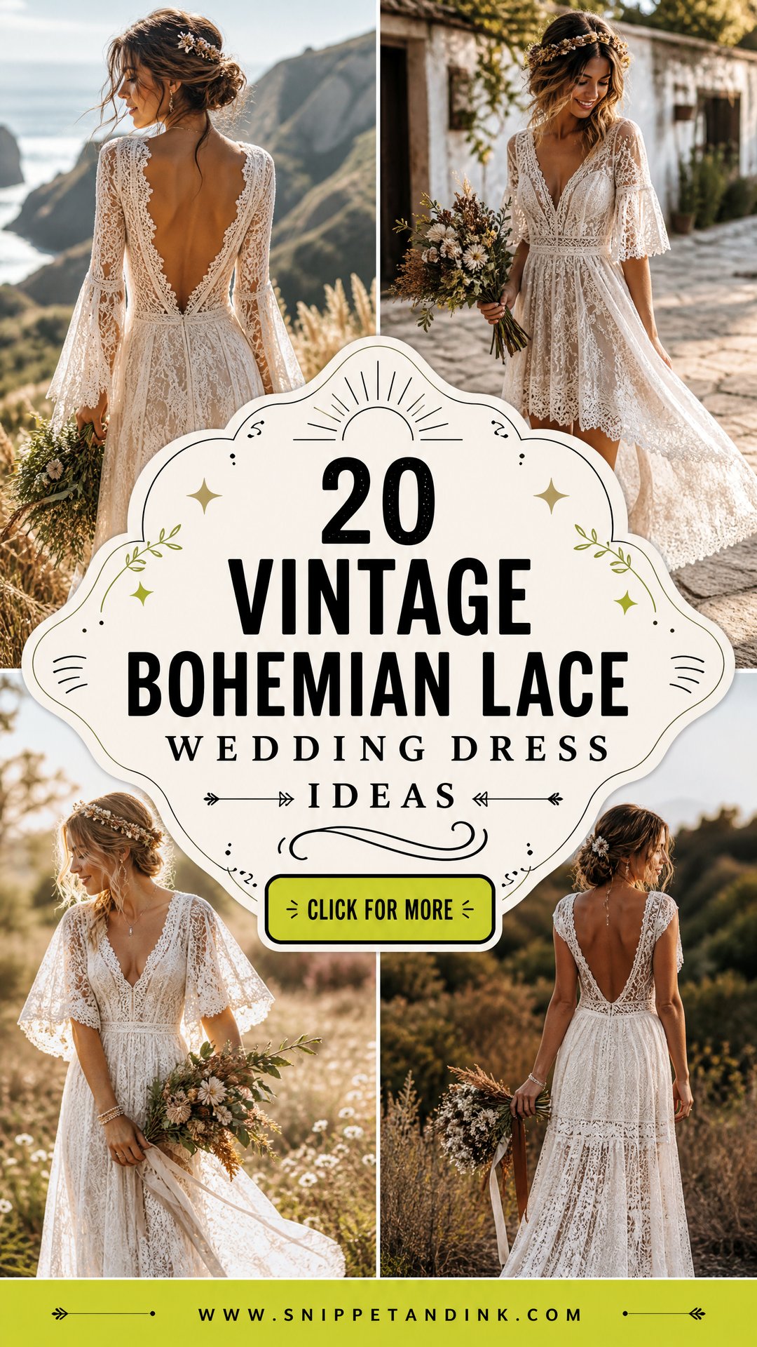 20 Vintage Bohemian Lace Wedding Dress Ideas for Modern Brides - 20 Vintage Bohemian Lace Wedding Dress Ideas for Modern Brides