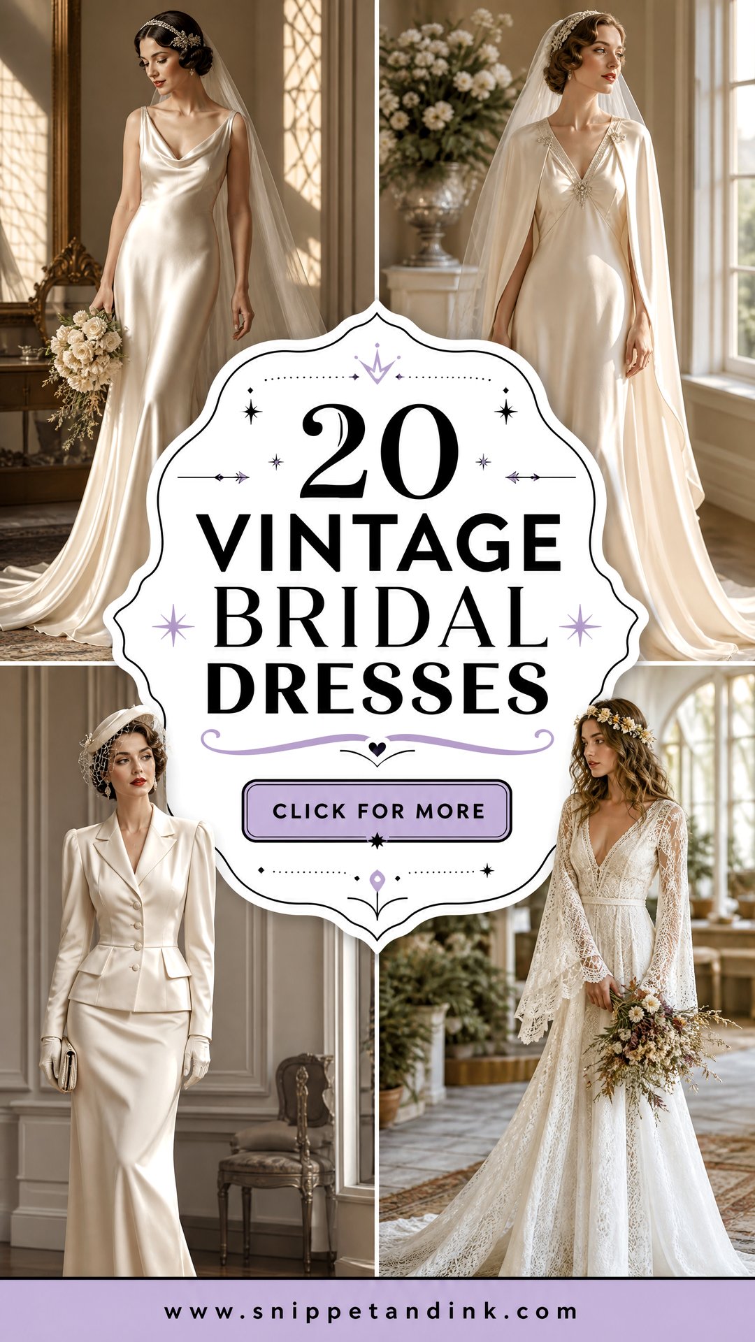 20 Vintage Bridal Dresses for a Timeless Romantic Bridal Look - 20 Vintage Bridal Dresses for a Timeless Romantic Bridal Look