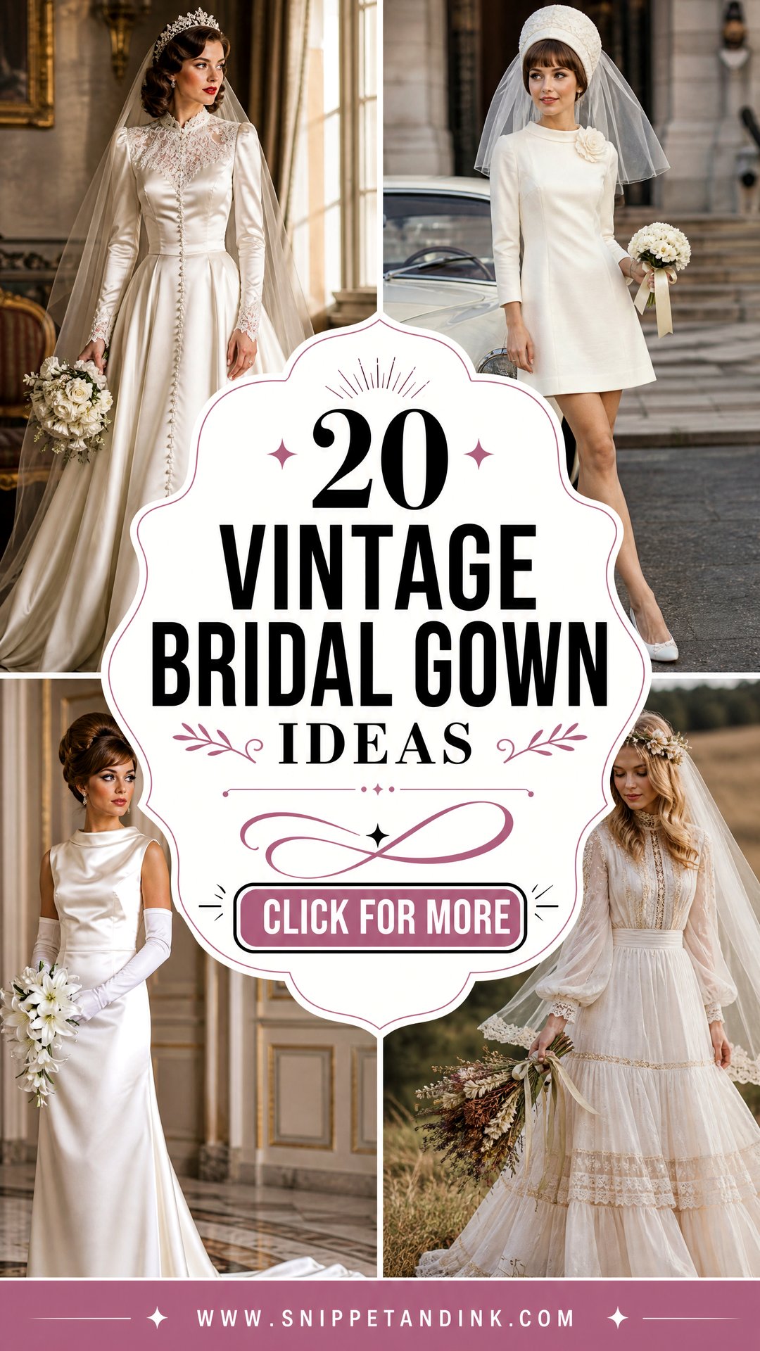 20 Vintage Bridal Gown Ideas for a Timeless Romantic Look - 20 Vintage Bridal Gown Ideas for a Timeless Romantic Look