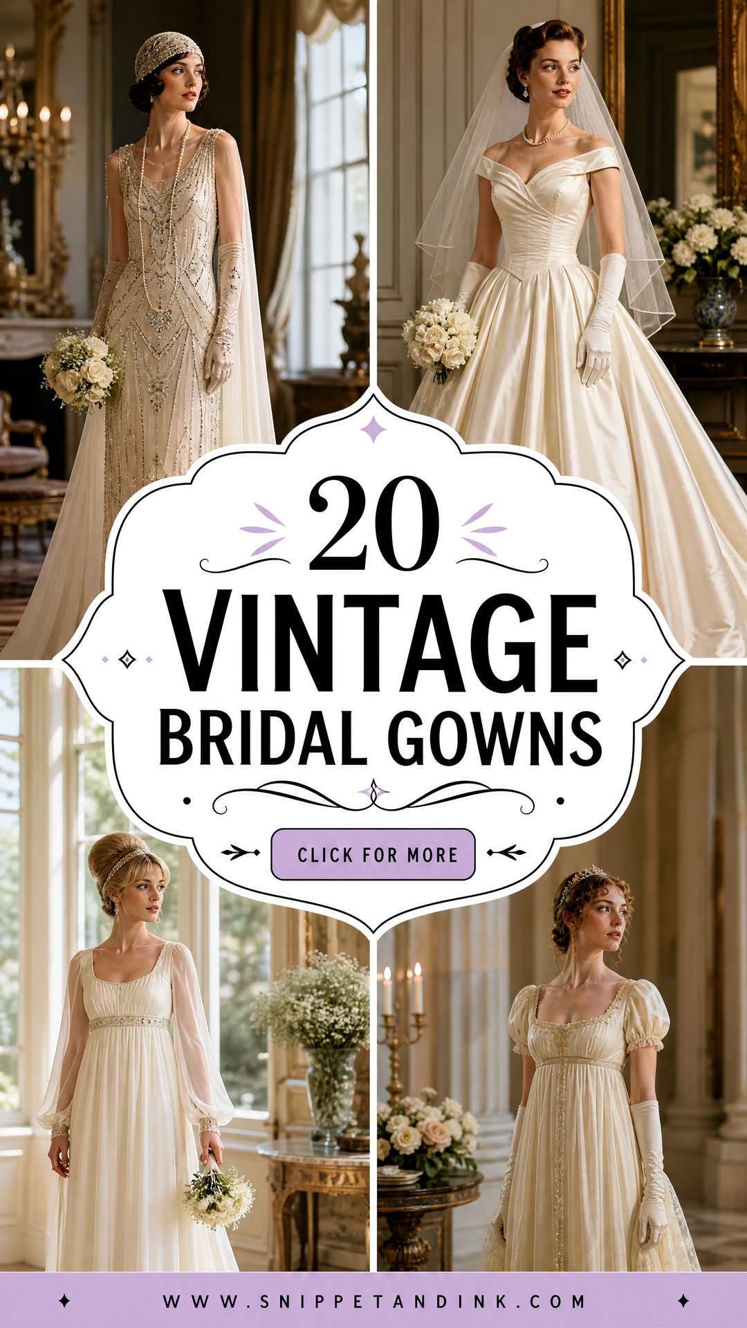 20 Vintage Bridal Gowns for a Timeless Elegant Ceremony - 20 Vintage Bridal Gowns for a Timeless, Elegant Ceremony