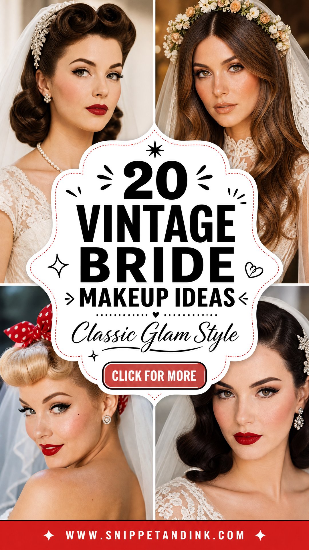20 Vintage Bride Makeup Ideas for Classic Glam Style - 20 Vintage Bride Makeup Ideas for Classic Glam Style