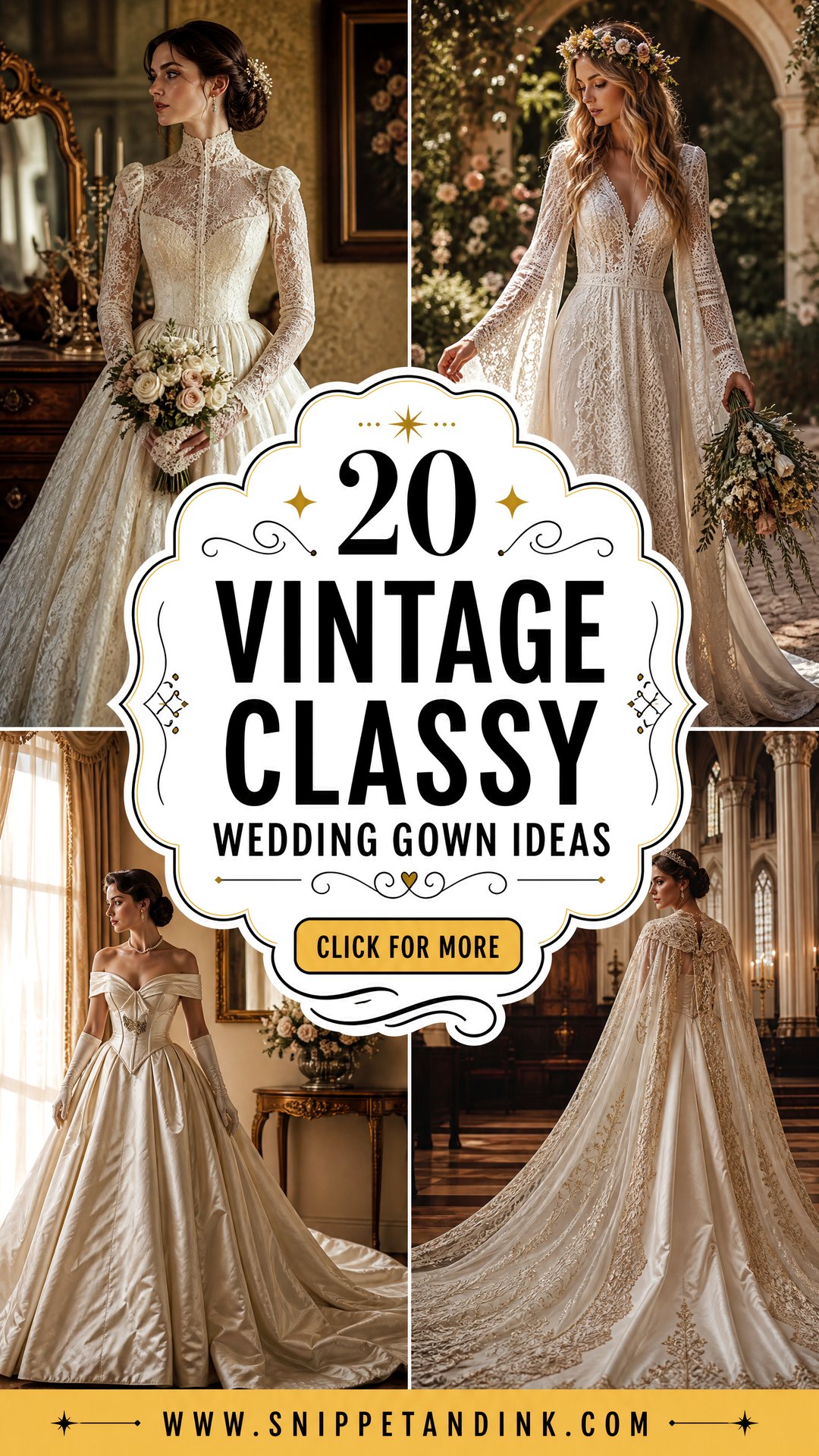 20 Vintage Classy Wedding Gown Ideas for Elegant Brides - 20 Vintage Classy Wedding Gown Ideas for Elegant Brides