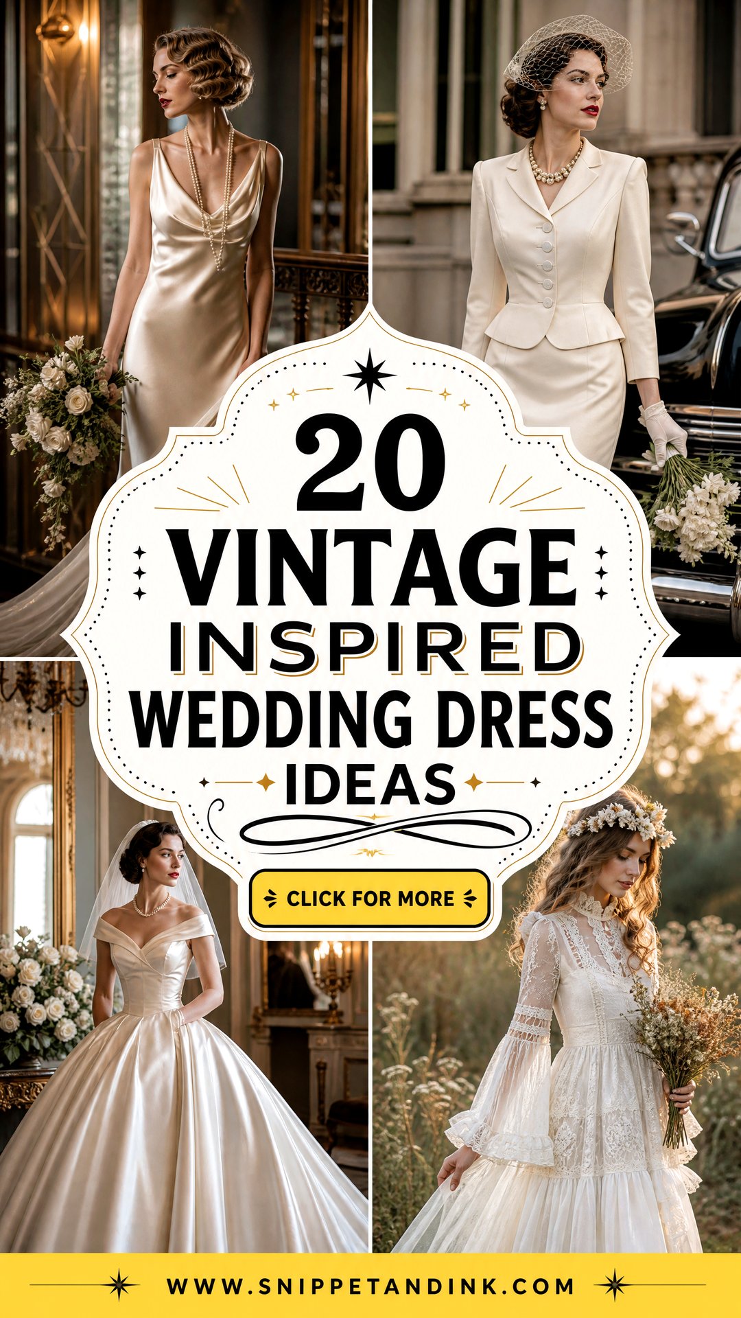 20 Vintage Inspired Wedding Dress Ideas for Timeless Brides - 20 Vintage Inspired Wedding Dress Ideas for Timeless Brides