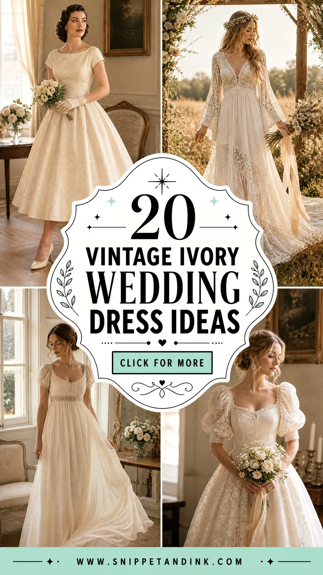 20 Vintage Ivory Wedding Dress Ideas for a Timeless Bridal Look - 20 Vintage Ivory Wedding Dress Ideas for a Timeless Bridal Look