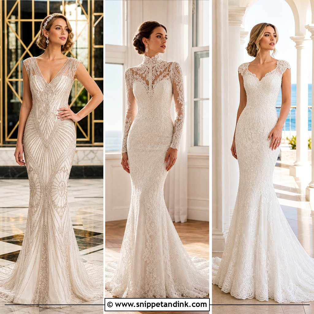 20 Vintage Mermaid Wedding Dress Ideas for a Sculpted Bridal Look