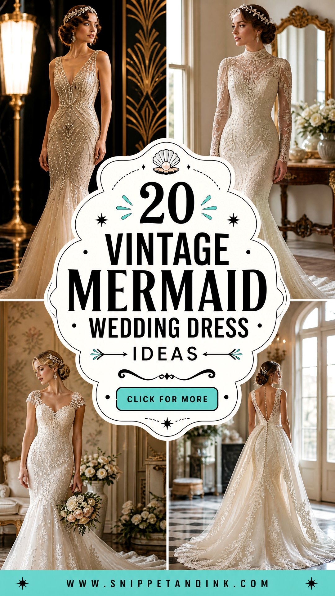 20 Vintage Mermaid Wedding Dress Ideas for a Sculpted Bridal Look - 20 Vintage Mermaid Wedding Dress Ideas for a Sculpted Bridal Look