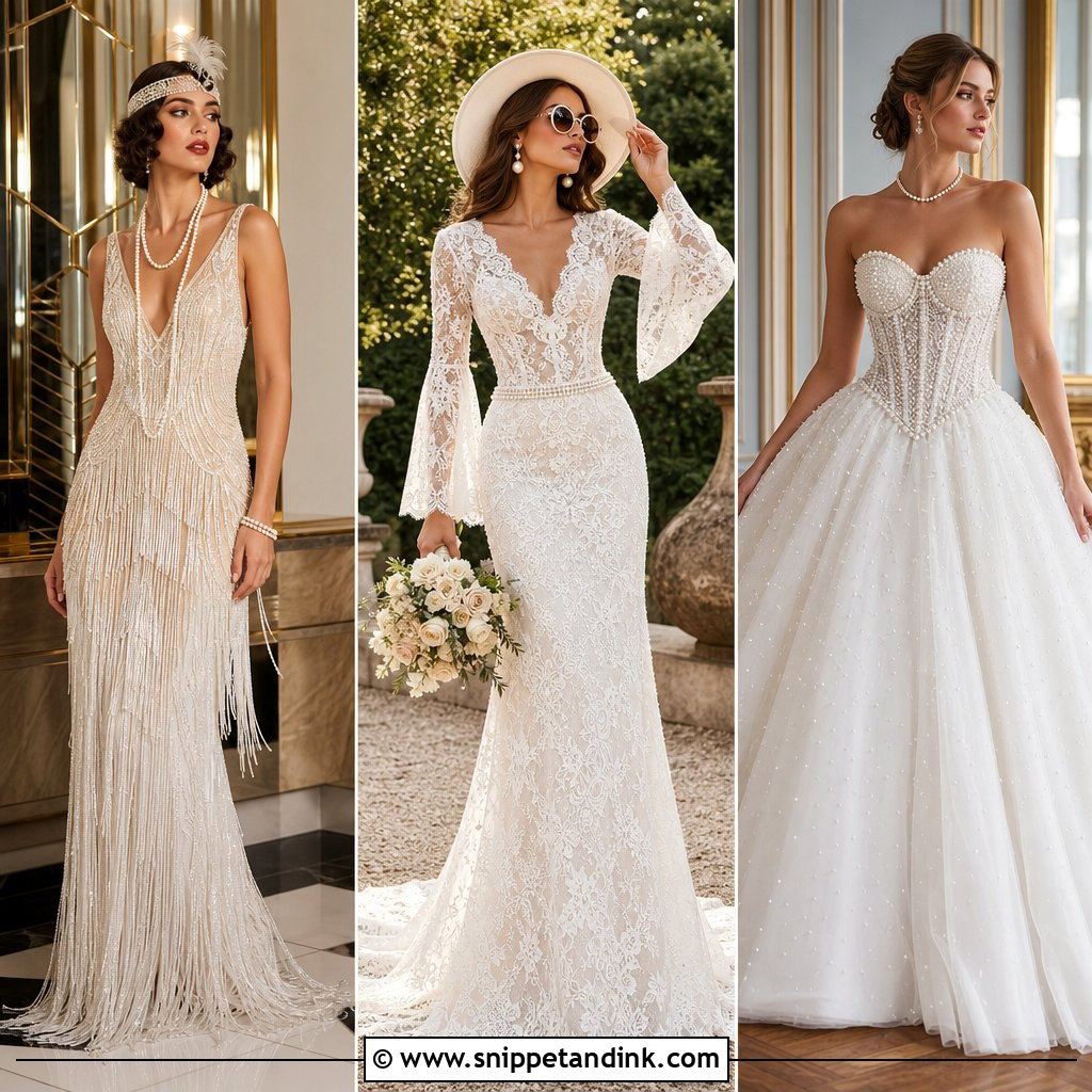 20 Vintage Pearl Wedding Dress Ideas for a Luminous Bridal Look