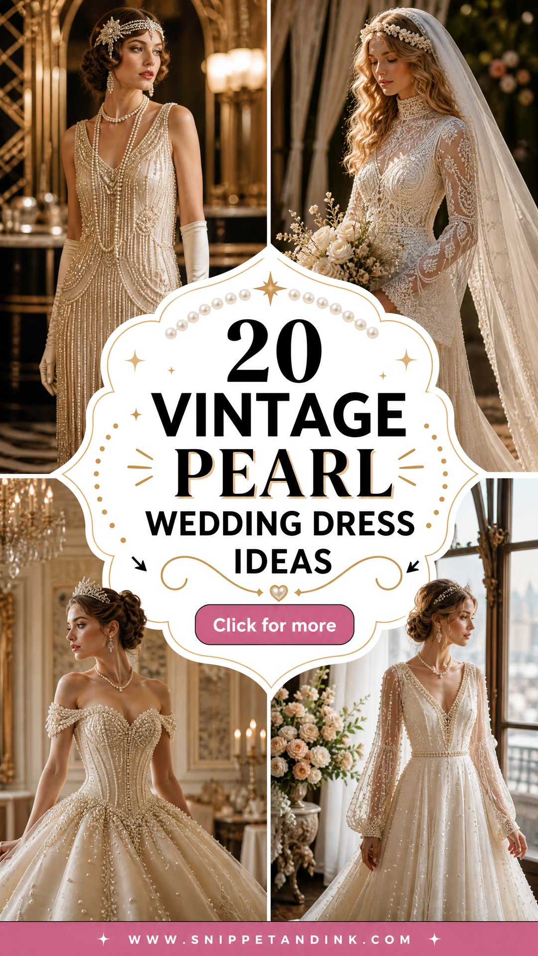 20 Vintage Pearl Wedding Dress Ideas for a Luminous Bridal Look - 20 Vintage Pearl Wedding Dress Ideas for a Luminous Bridal Look