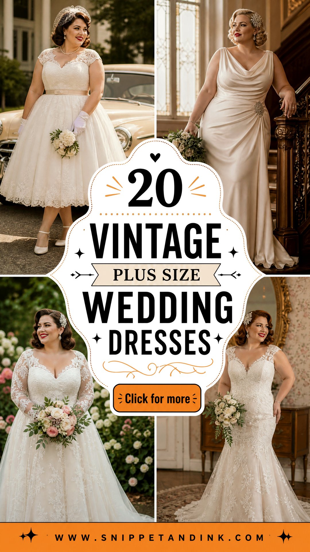 20 Vintage Plus Size Wedding Dresses for Confident Brides - 20 Vintage Plus Size Wedding Dresses for Confident Brides