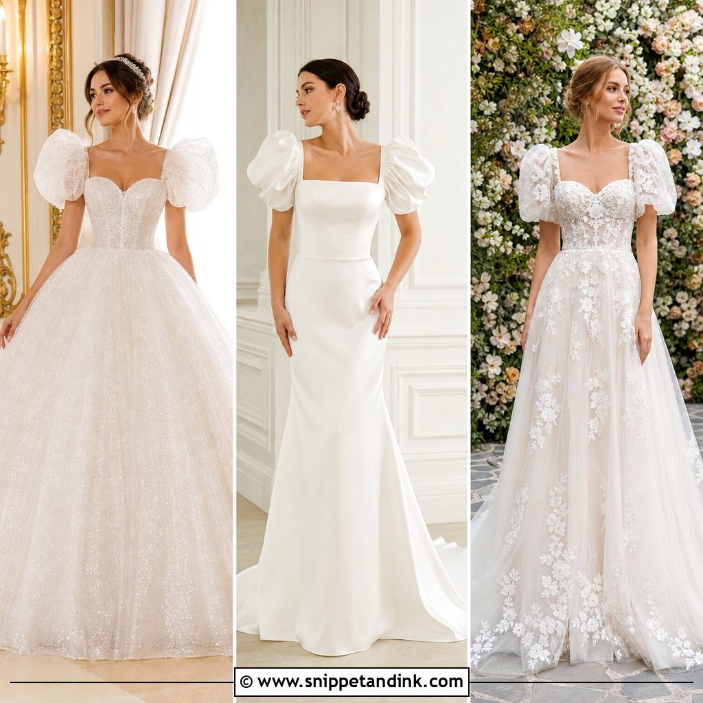 20 Vintage Puff Sleeve Wedding Dress Ideas for Romantic Brides