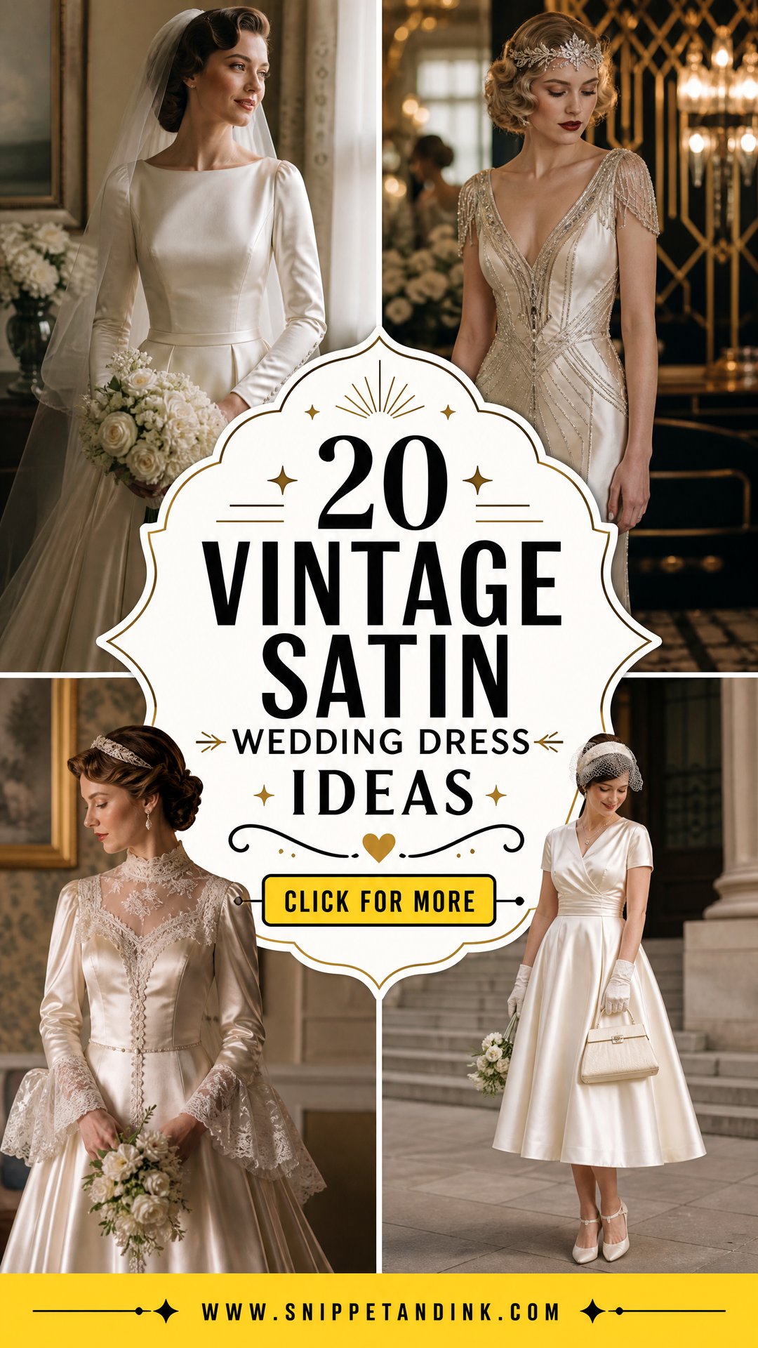 20 Vintage Satin Wedding Dress Ideas for Luxe Timeless Brides - 20 Vintage Satin Wedding Dress Ideas for Luxe, Timeless Brides