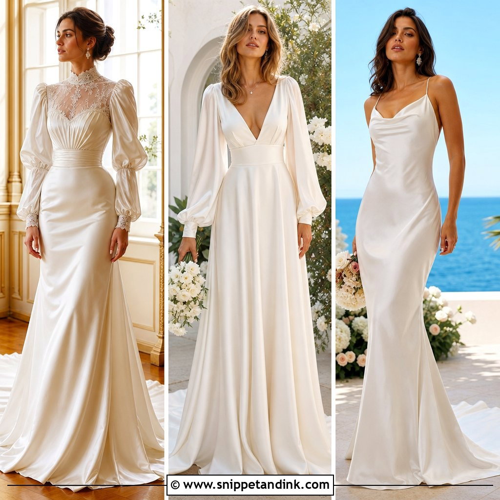 20 Vintage Silk Satin Wedding Dress Bridal Gowns for Luxe Brides
