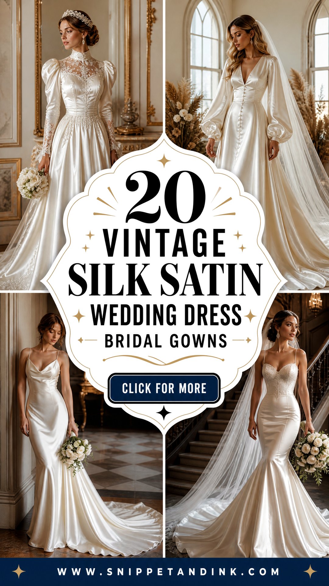 20 Vintage Silk Satin Wedding Dress Bridal Gowns for Luxe Brides - 20 Vintage Silk Satin Wedding Dress Bridal Gowns for Luxe Brides