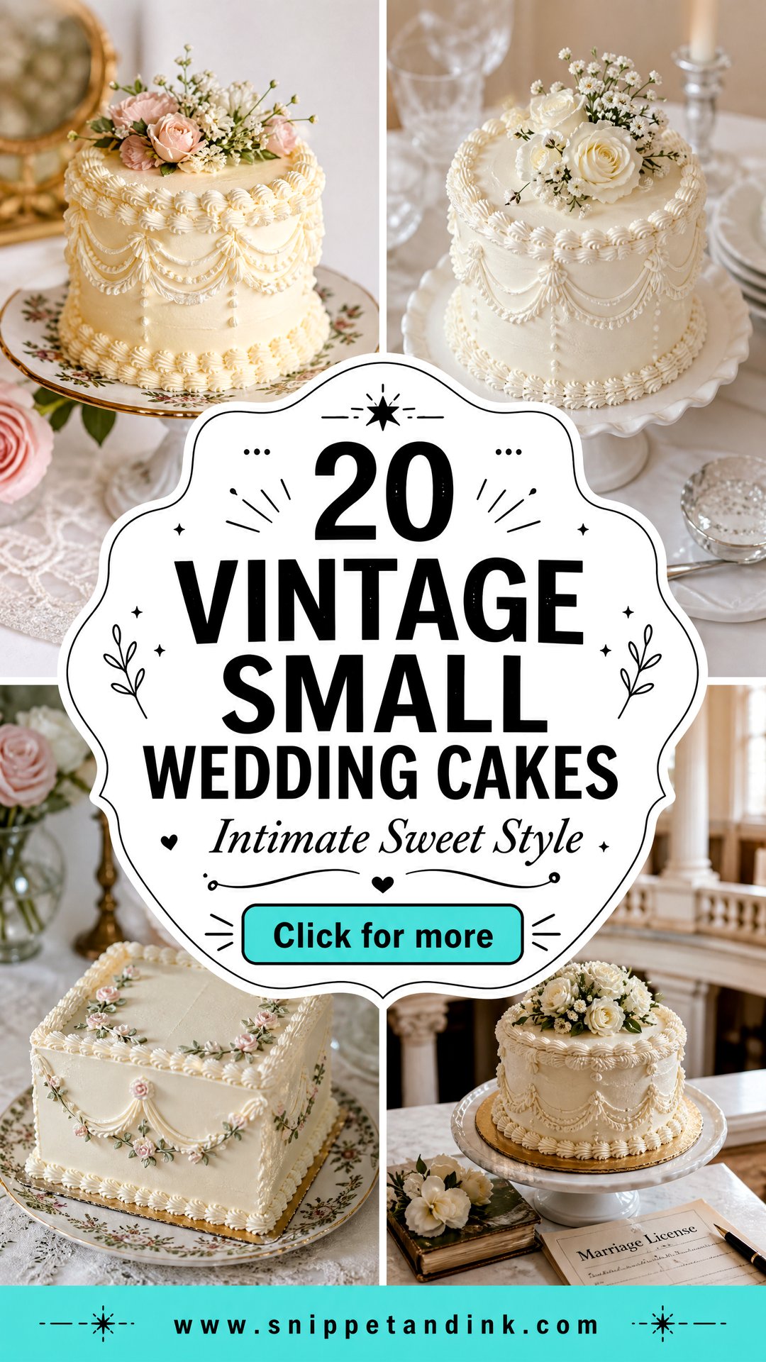 20 Vintage Small Wedding Cakes for Intimate Celebrations - 20 Vintage Small Wedding Cakes for Intimate Celebrations