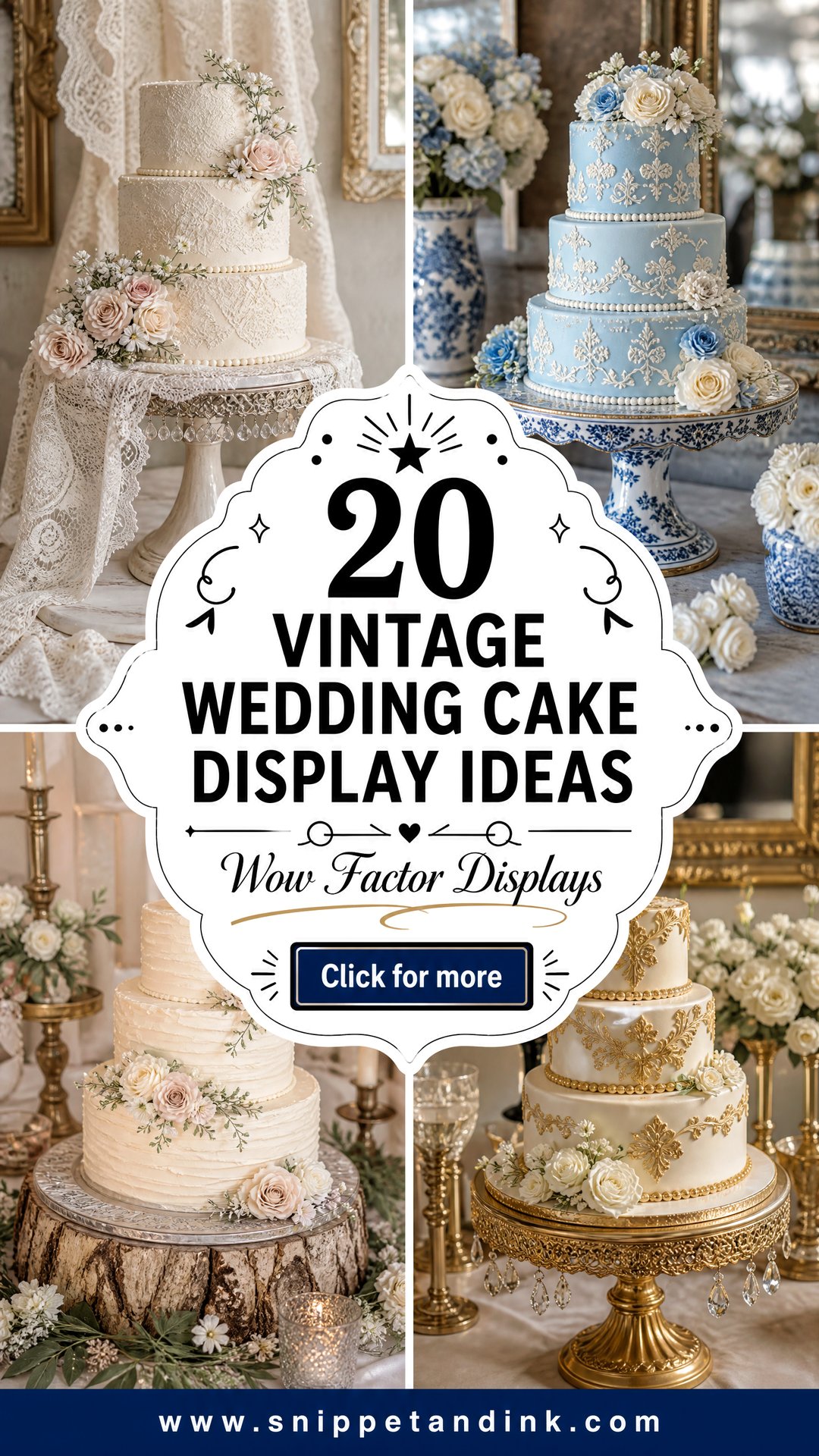 20 Vintage Wedding Cake Display Ideas With Wow Factor - 20 Vintage Wedding Cake Display Ideas With Wow Factor