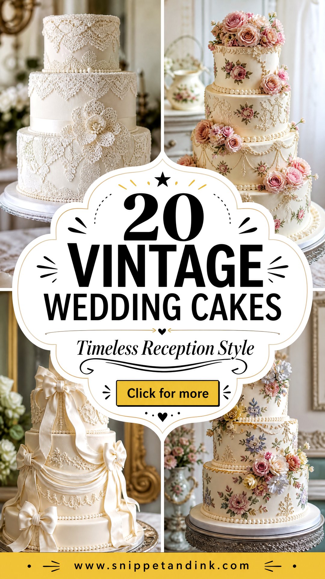 20 Vintage Wedding Cakes for Timeless Reception Style - 20 Vintage Wedding Cakes for Timeless Reception Style