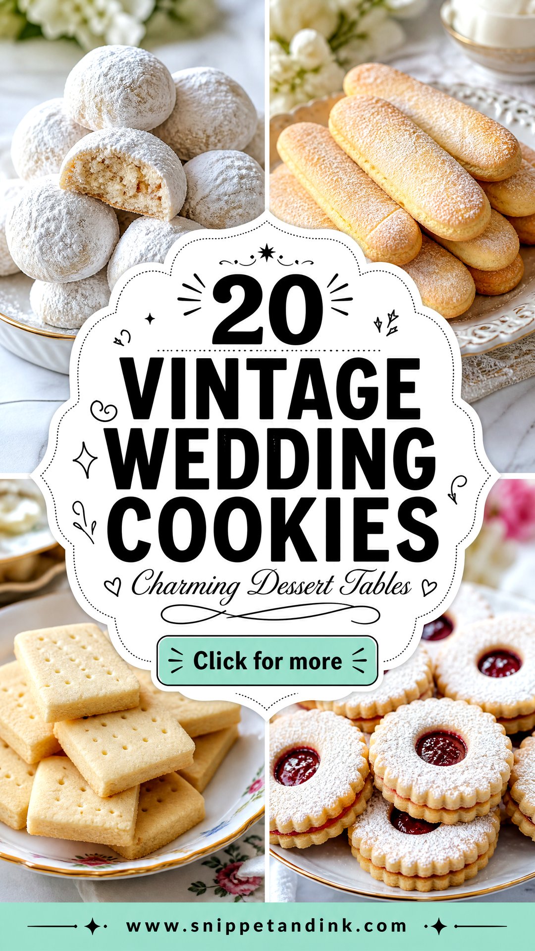 20 Vintage Wedding Cookies for Charming Dessert Tables - 20 Vintage Wedding Cookies for Charming Dessert Tables