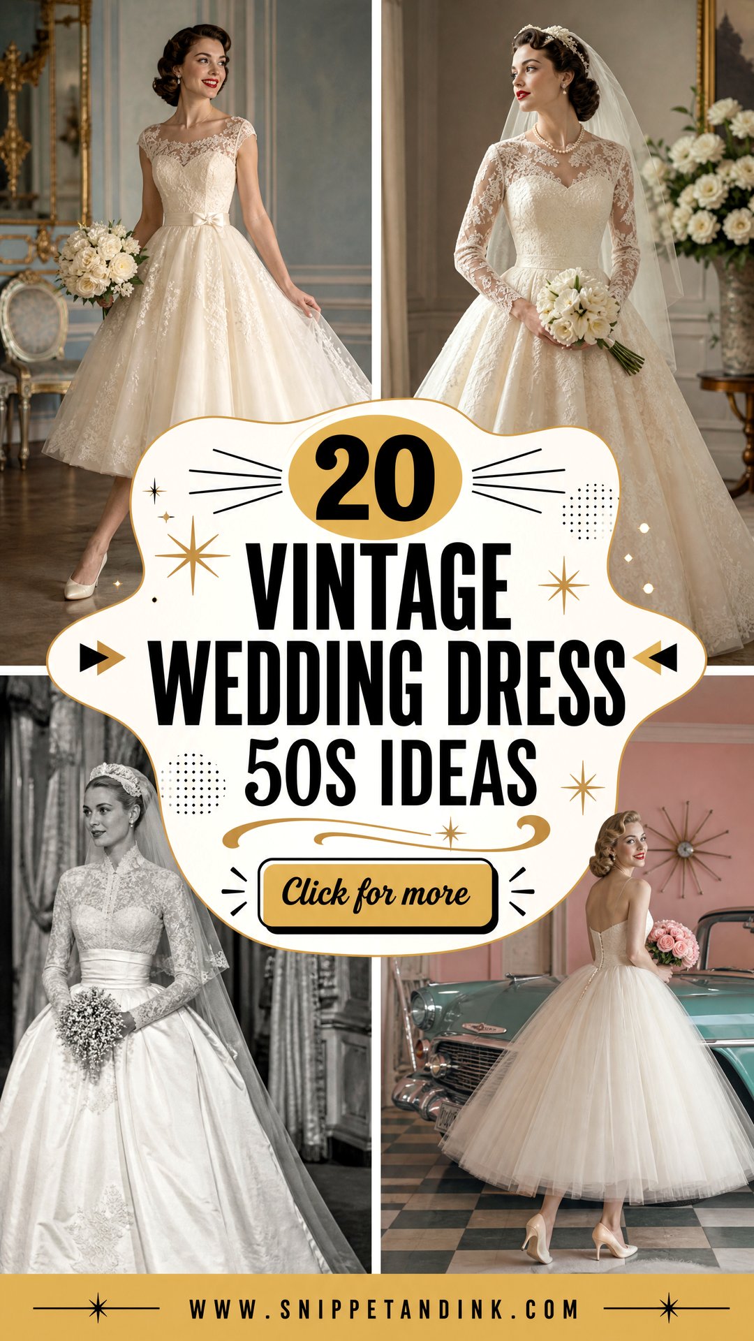 20 Vintage Wedding Dress 50s Ideas for a Retro Bridal Look - 20 Vintage Wedding Dress 50s Ideas for a Retro Bridal Look