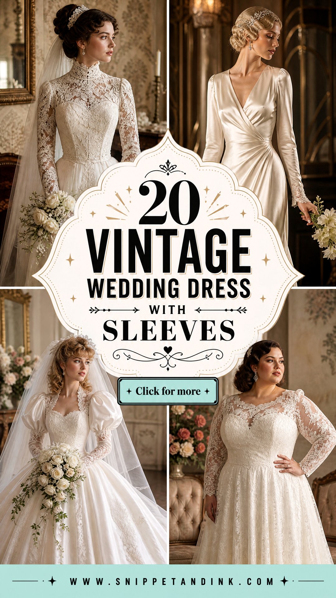 20 Vintage Wedding Dress With Sleeves for Timeless Brides - 20 Vintage Wedding Dress With Sleeves for Timeless Brides