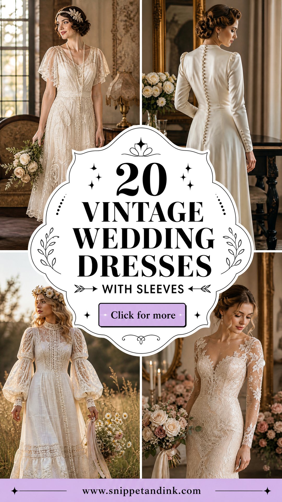 20 Vintage Wedding Dresses With Sleeves for Romantic Brides - 20 Vintage Wedding Dresses With Sleeves for Romantic Brides