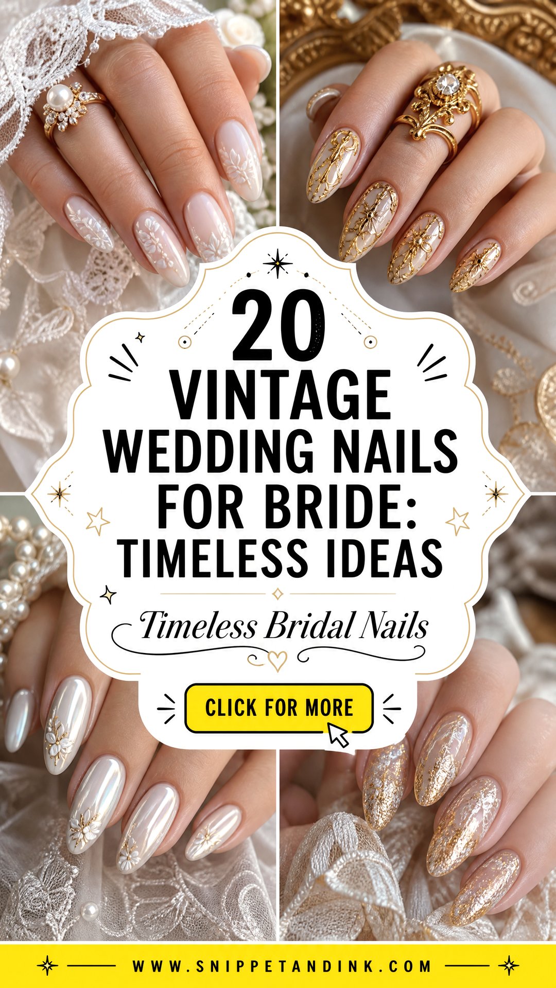 20 Vintage Wedding Nails for Bride Timeless Ideas - 20 Vintage Wedding Nails for Bride: Timeless Ideas