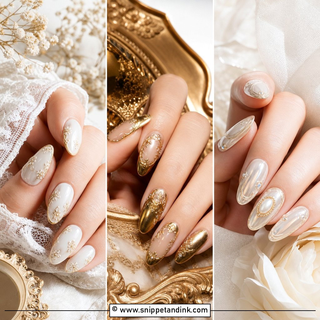 20 Vintage Wedding Nails for Bride Timeless Ideas