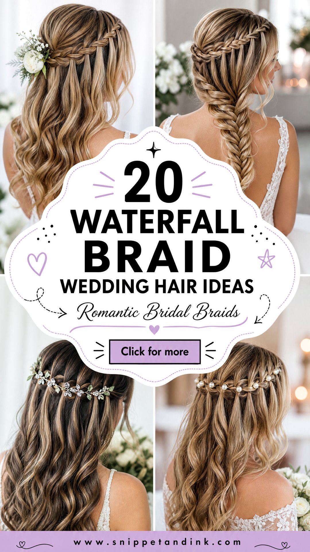 20 Waterfall Braid Wedding Hair Ideas for Romantic Brides - 20 Waterfall Braid Wedding Hair Ideas for Romantic Brides
