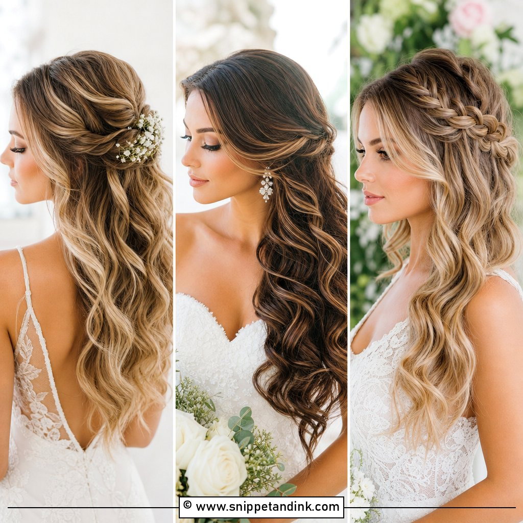 20 Wavy Hair Styles for Wedding Looks With Soft Glam