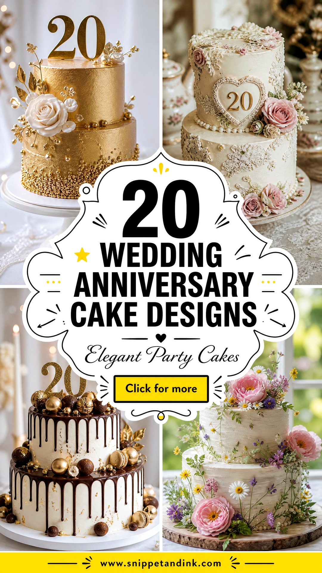 20 Wedding Anniversary Cake Designs for Elegant Parties - 20 Wedding Anniversary Cake Designs for Elegant Parties