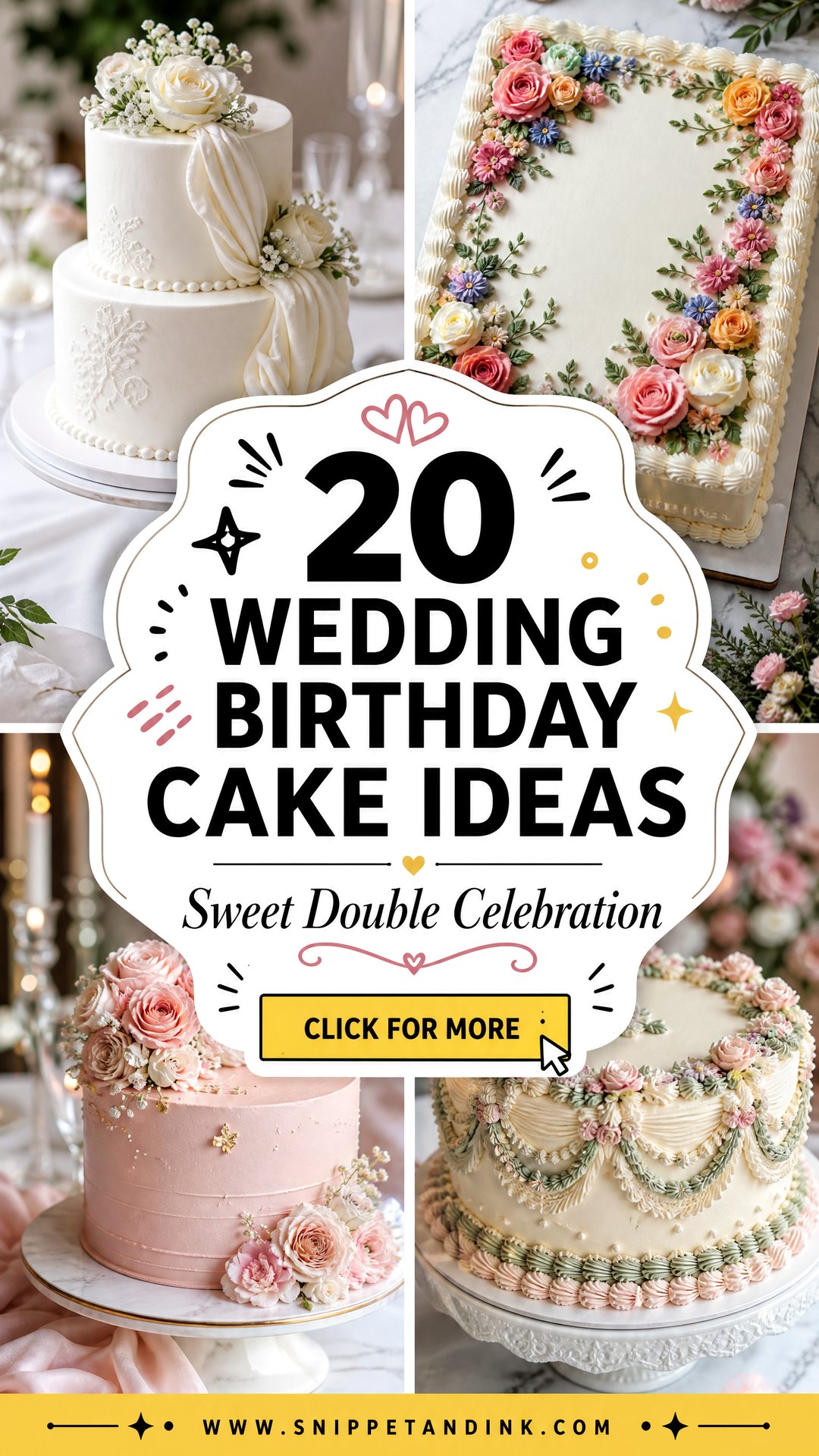 20 Wedding Birthday Cake Ideas for a Sweet Double Celebration - 20 Wedding Birthday Cake Ideas for a Sweet Double Celebration